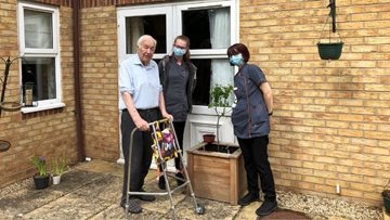 Braintree care home Colleagues help Resident revamp patio garden area